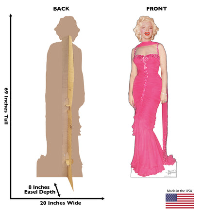 Life-size Marilyn Monroe Pink Dress Cardboard Cutout - All Cutouts