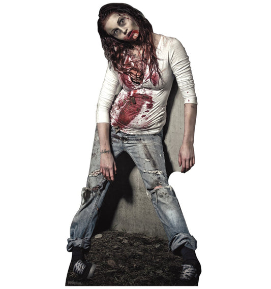 Life-size Zombie Girl Cardboard Standup | Cardboard Cutout - All Cutouts