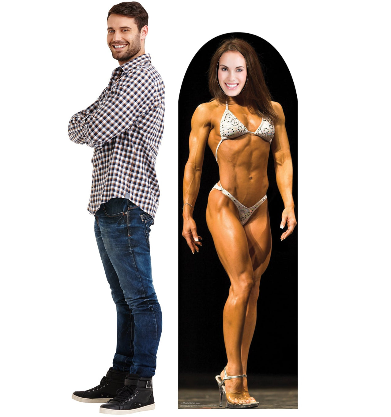 Life-size Muscle Woman Standin Cardboard Standup |Cardboard Cutout - All Cutouts