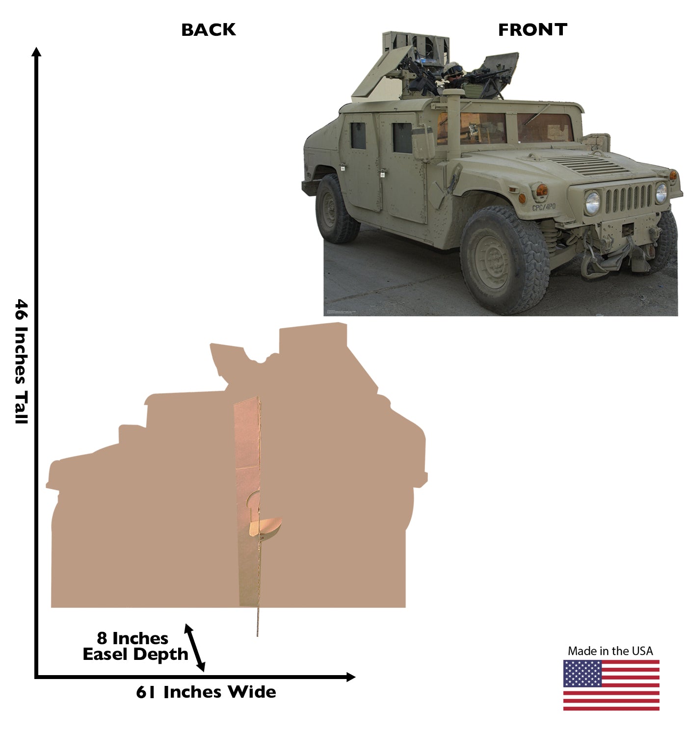 Life-size Army Hummer Cardboard Standup | Cardboard Cutout - All Cutouts