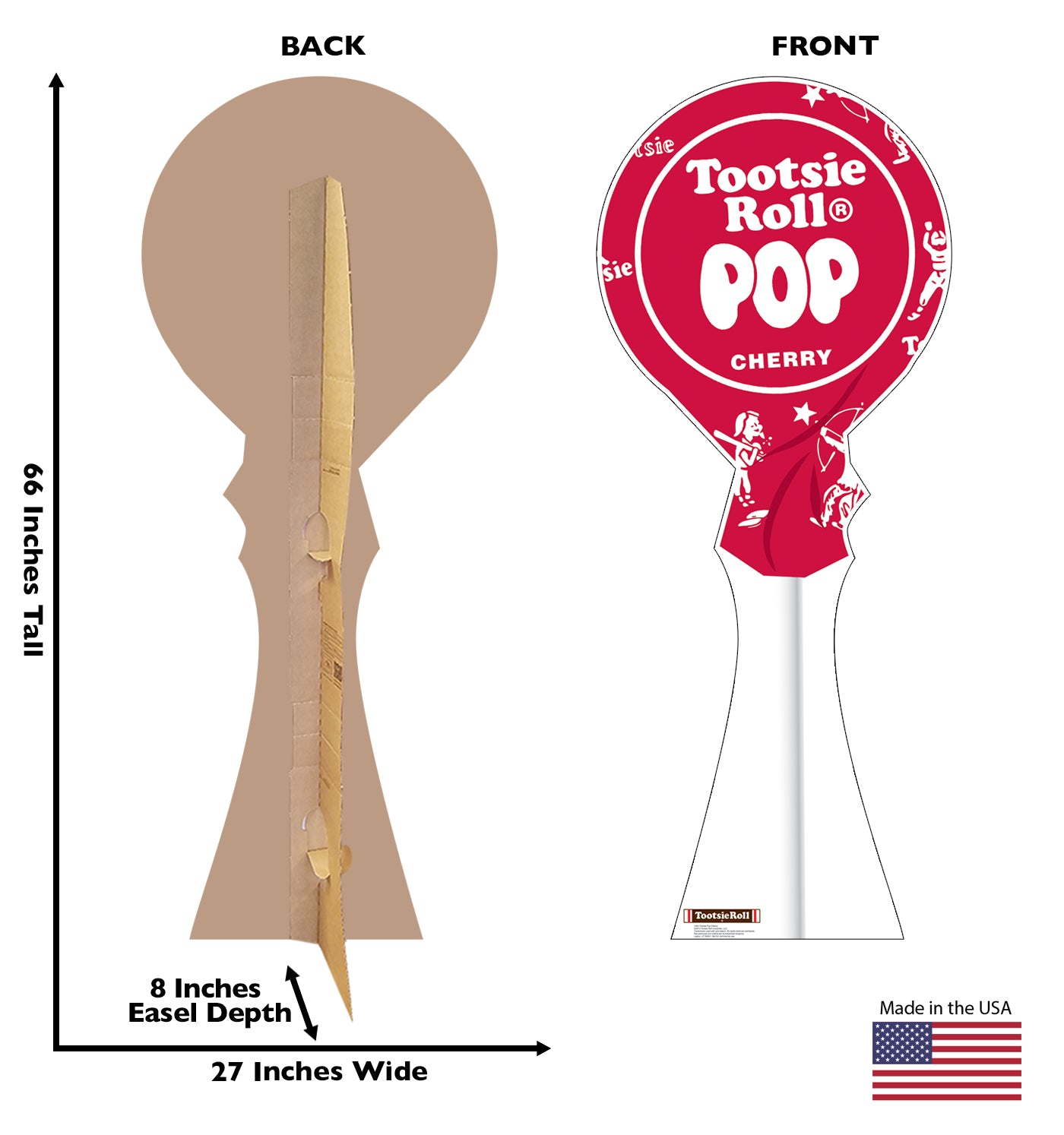 Life-size Tootsie Pop Cherry Cardboard Standup | Cardboard Cutout - All Cutouts