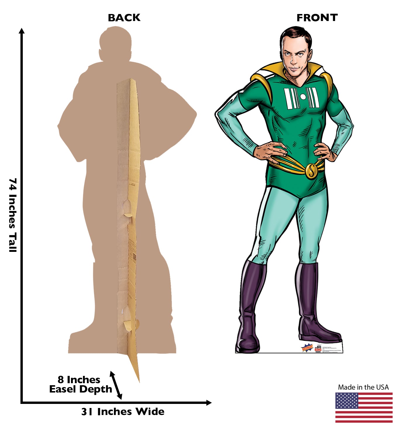 Life-size Sheldon Super Hero Big Bang Cardboard Cutout - All Cutouts