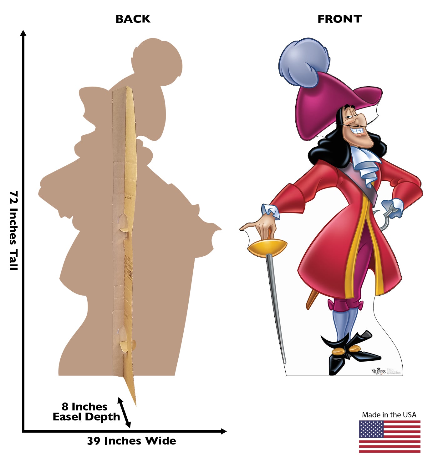 Life-size Captain Hook Disney Villains Cardboard Cutout - All Cutouts