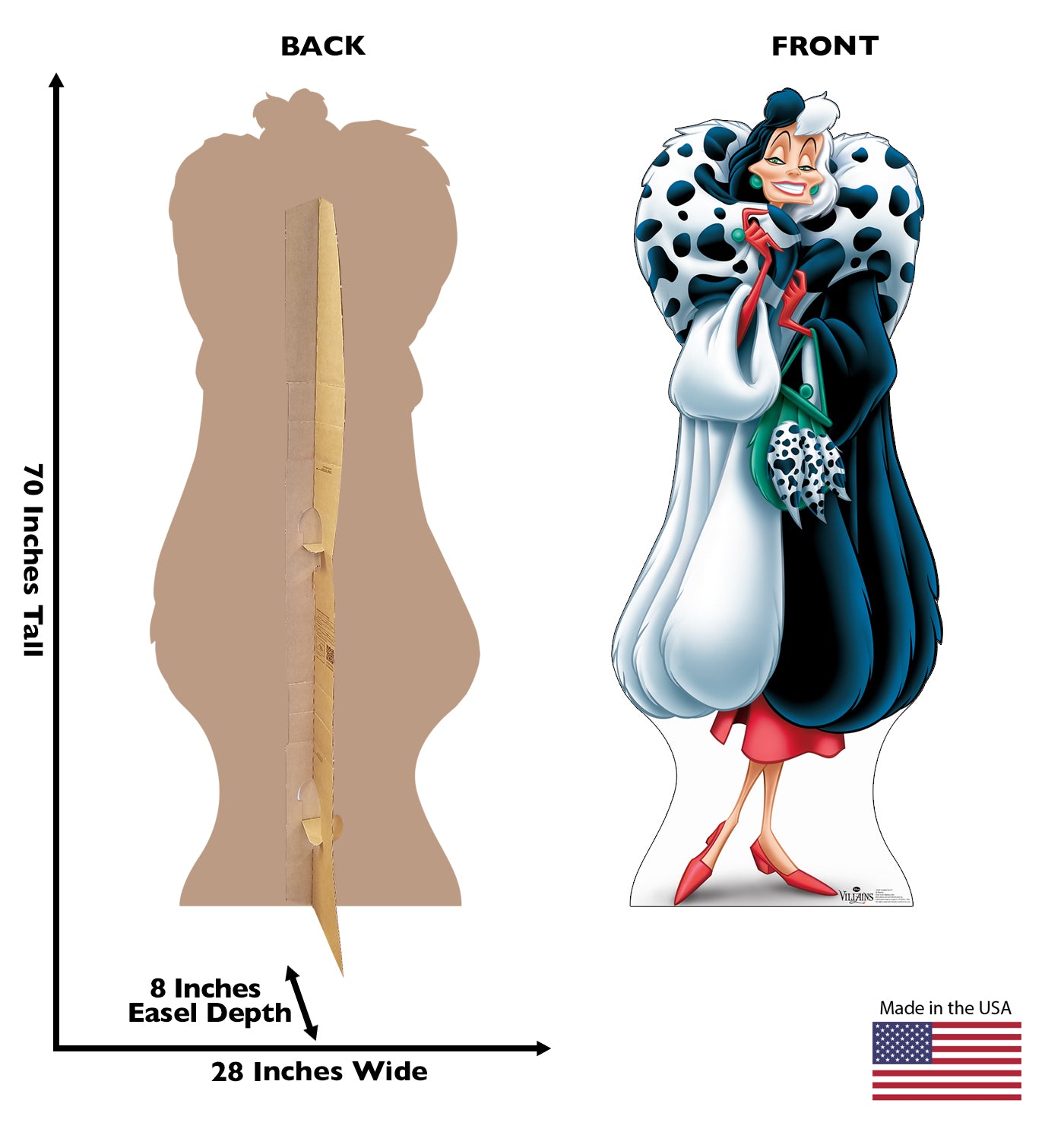 Life-size Cruella De Vil - Disney Villains Cardboard Cutout - All Cutouts
