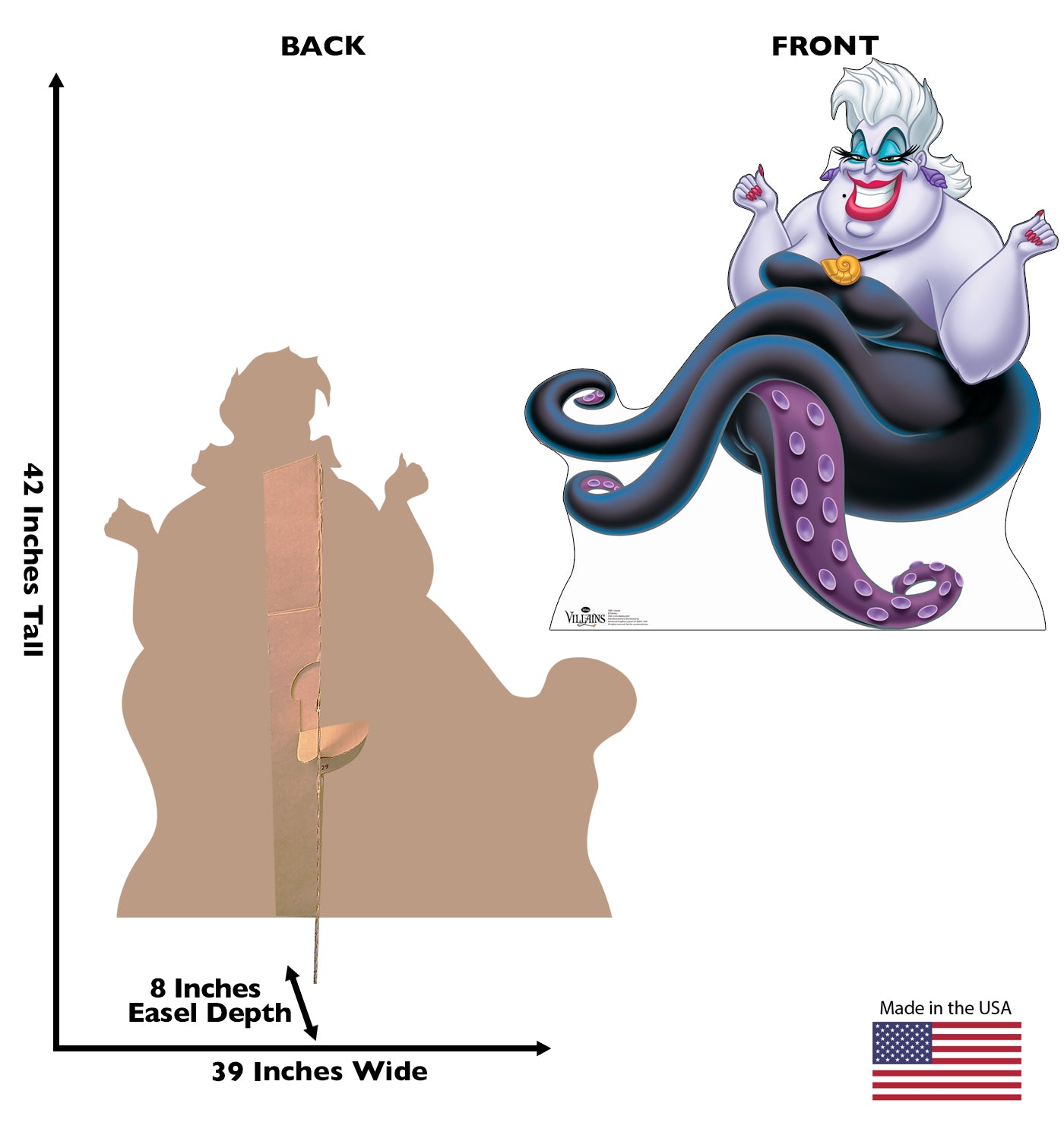 Life-size Ursula Disney Villains Cardboard Standup - All Cutouts
