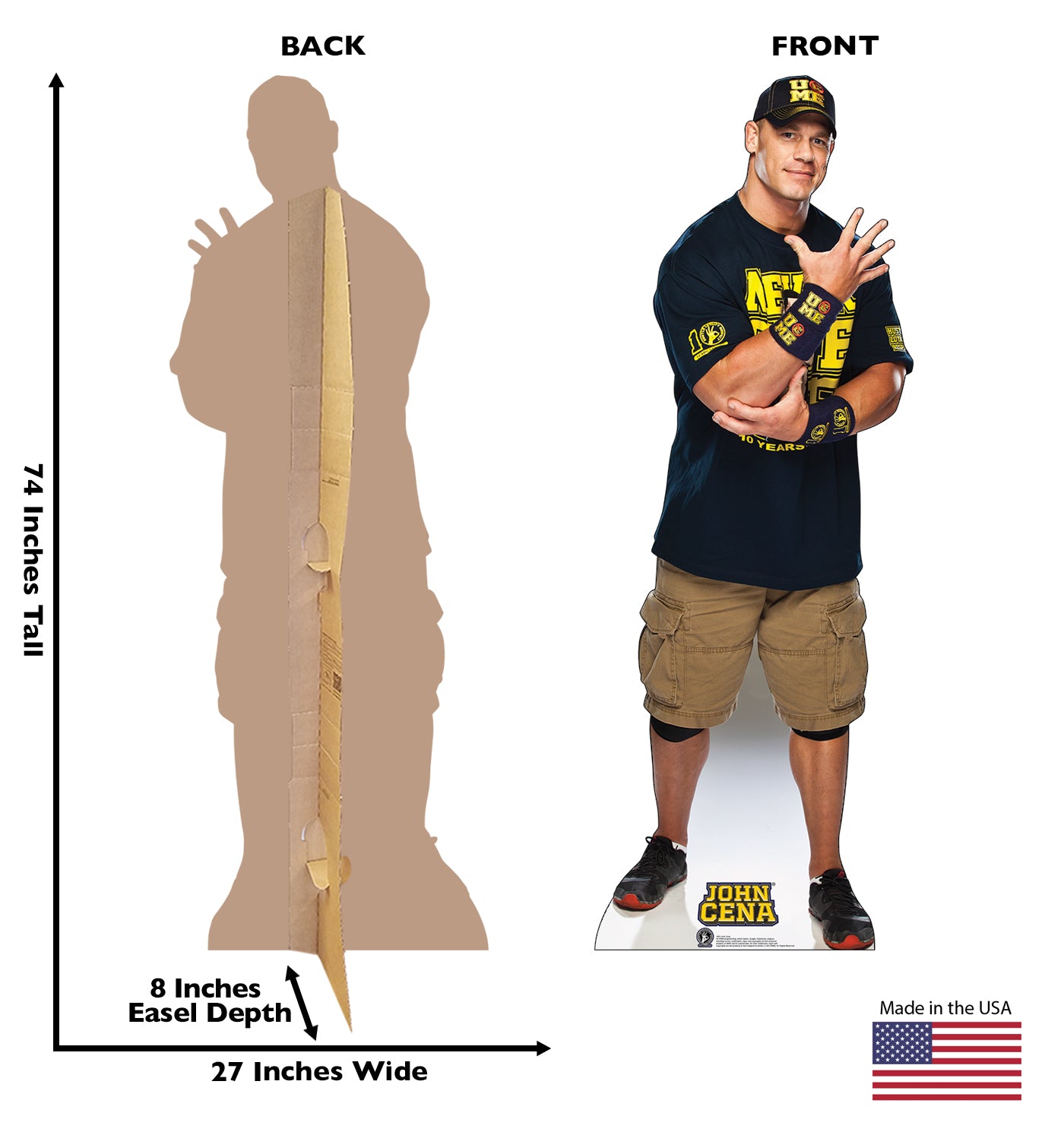 Life-size John Cena Navy and Gold Shirt WWE Cardboard Cutout - All Cutouts