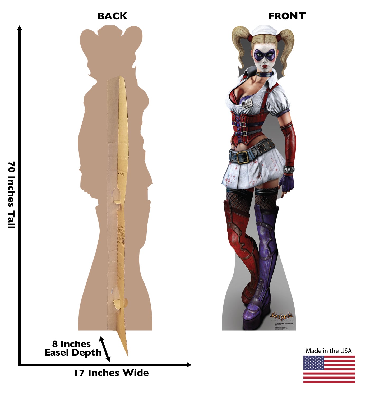 Life-size Harley Quinn Arkham Asylum Cardboard Cutout - All Cutouts