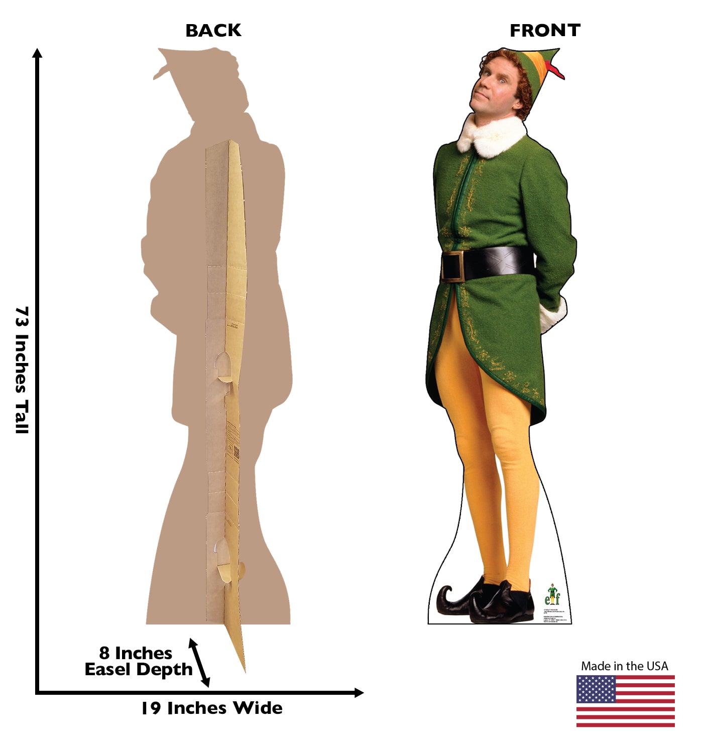 Life-size Concerned Buddy Elf Cardboard Cutout - All Cutouts