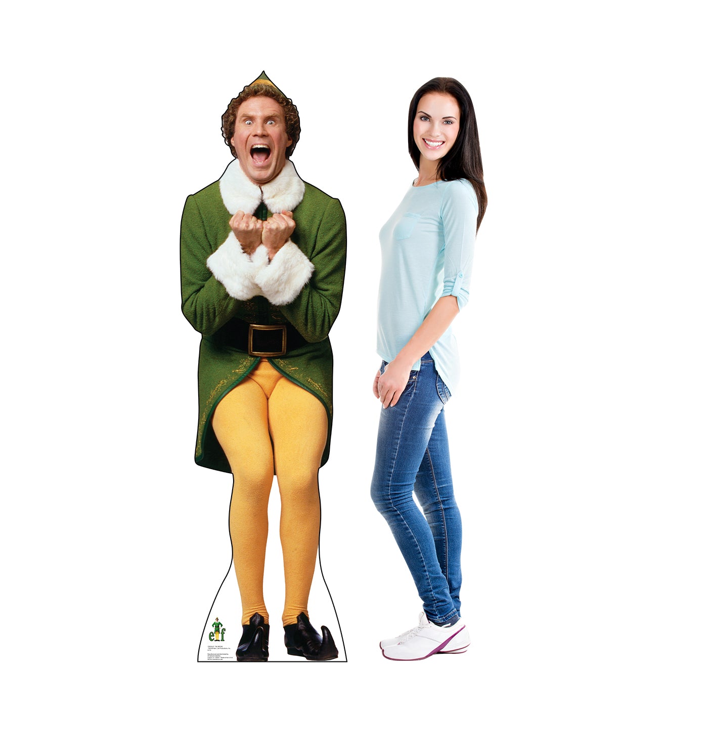 Life-size Excited Buddy Elf Cardboard Cutout Will Ferrell - All Cutouts