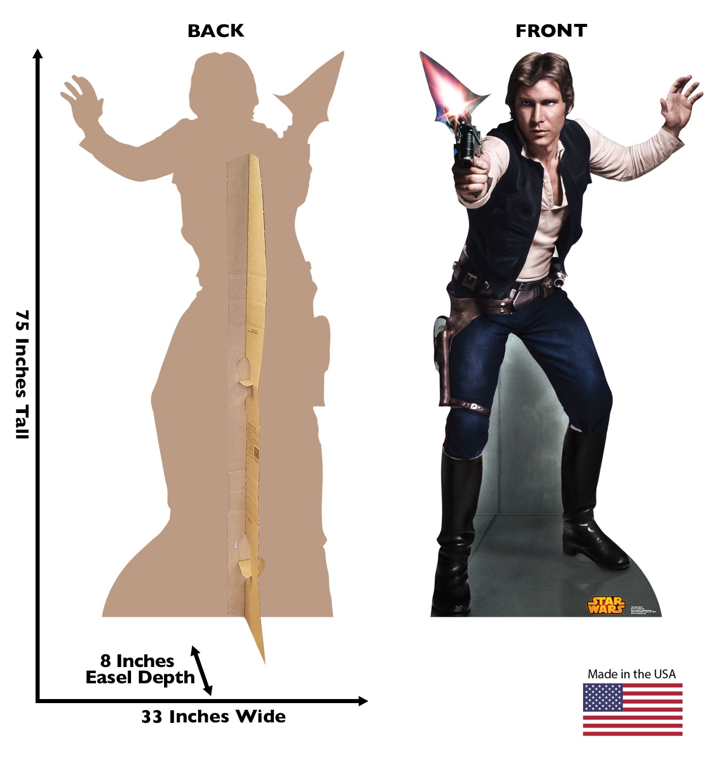 Life-size Han Solo Retouched Cardboard Cutout - All Cutouts