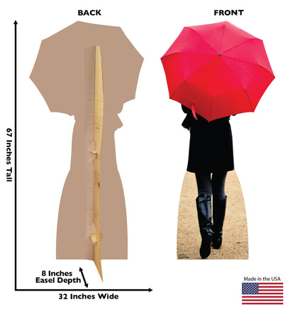 Life-size Paris Red Umbrella Cardboard Cutout - All Cutouts