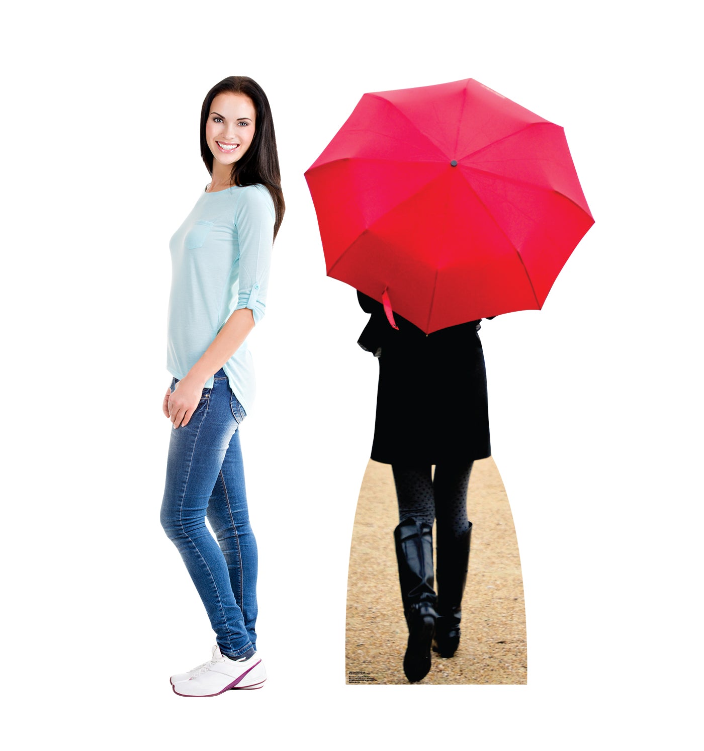 Life-size Paris Red Umbrella Cardboard Cutout - All Cutouts