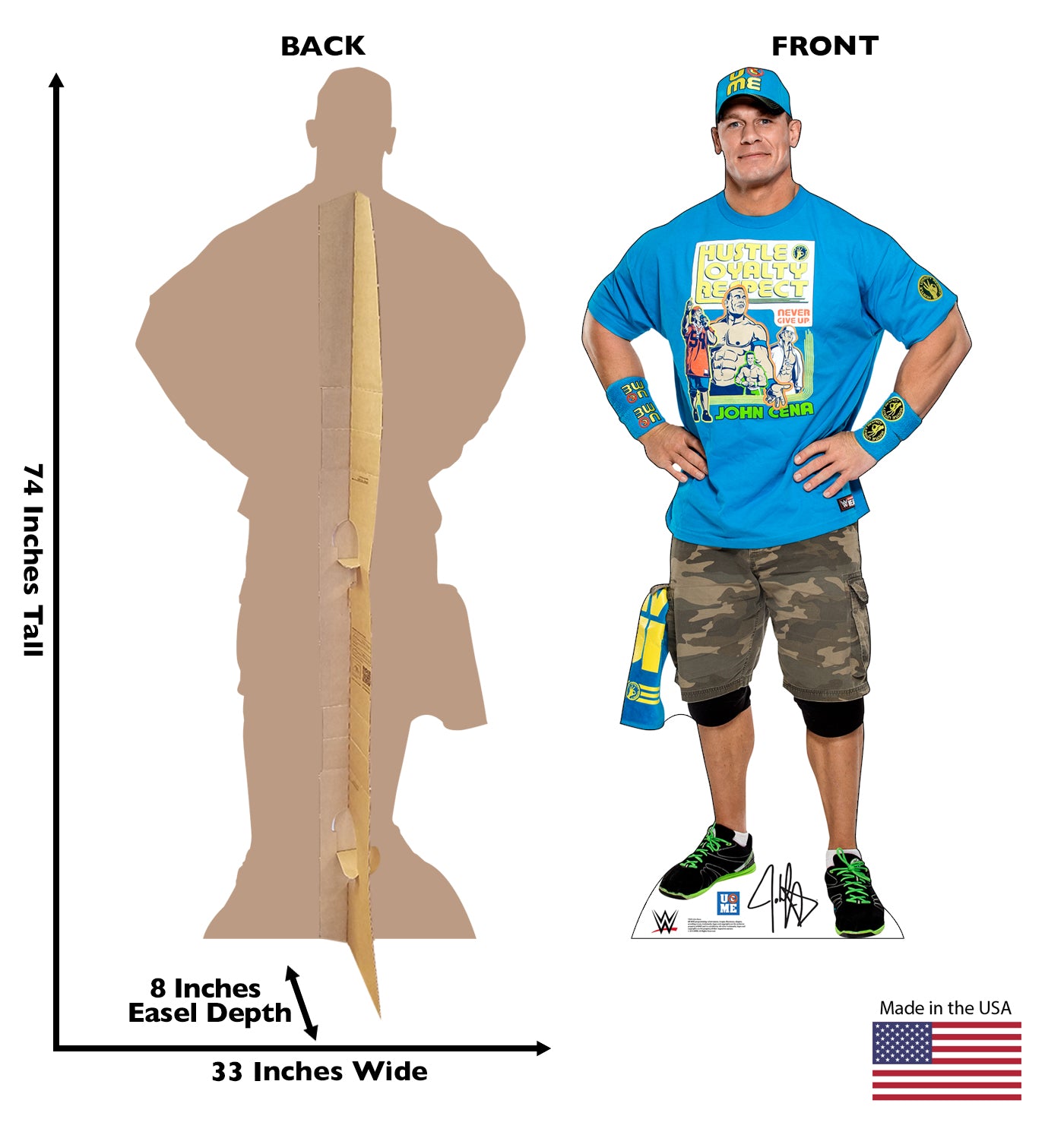 Life-size John Cena Light Blue Shirt WWE Cardboard Cutout - All Cutouts