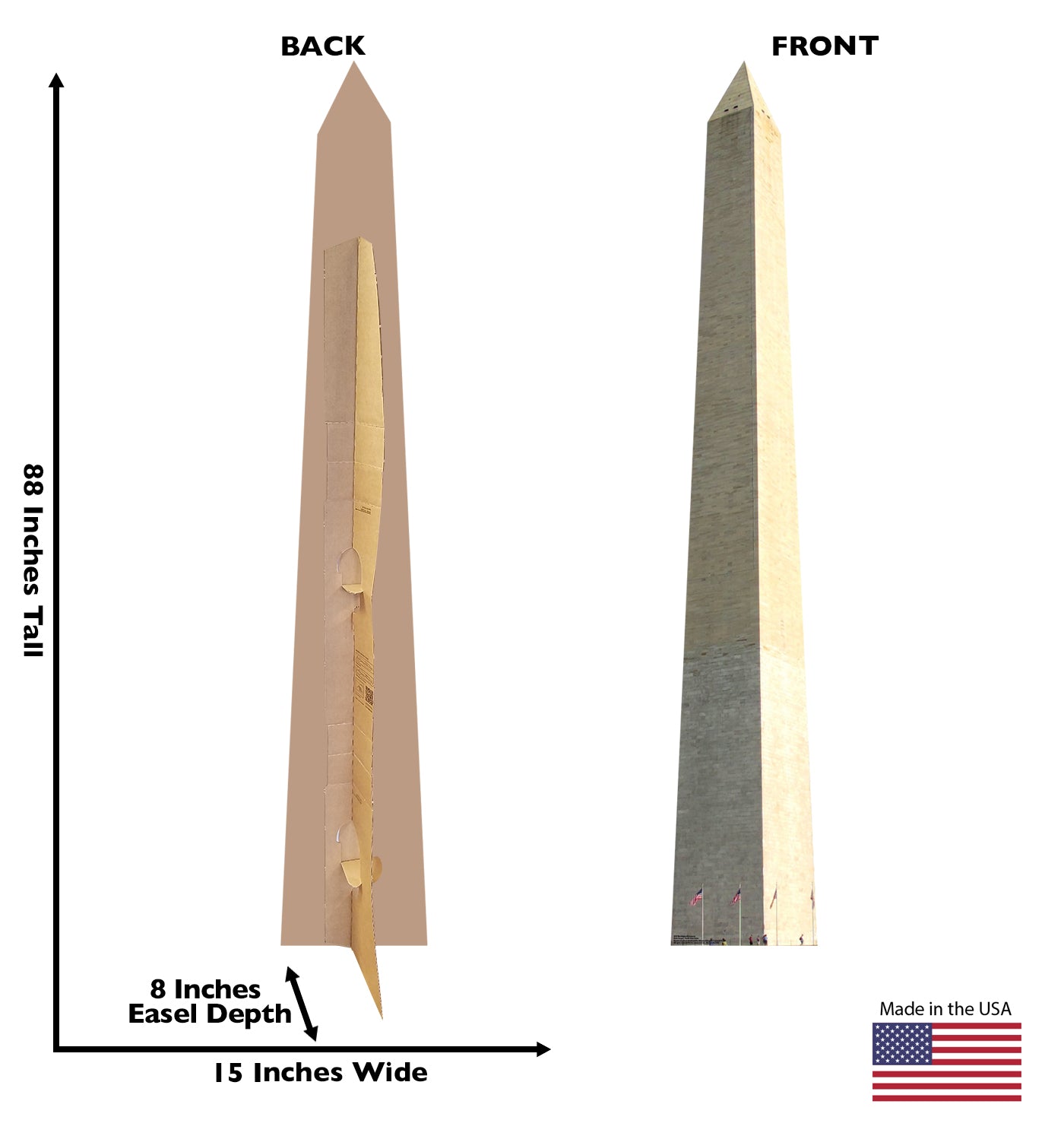 Life-size Washington Monument Cardboard Cutout