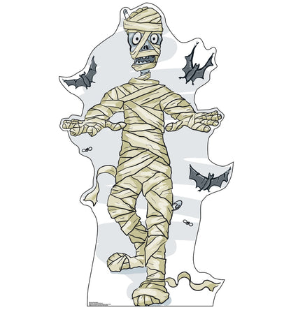 Life-size Cartoon Mummy and Bats Cardboard Cutout - All Cutouts