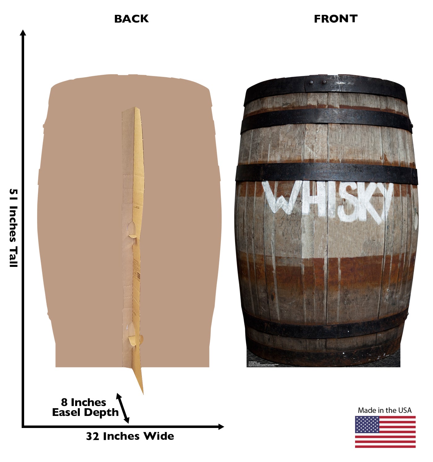 Life-size Whiskey Barrel Cardboard Standup - All Cutouts