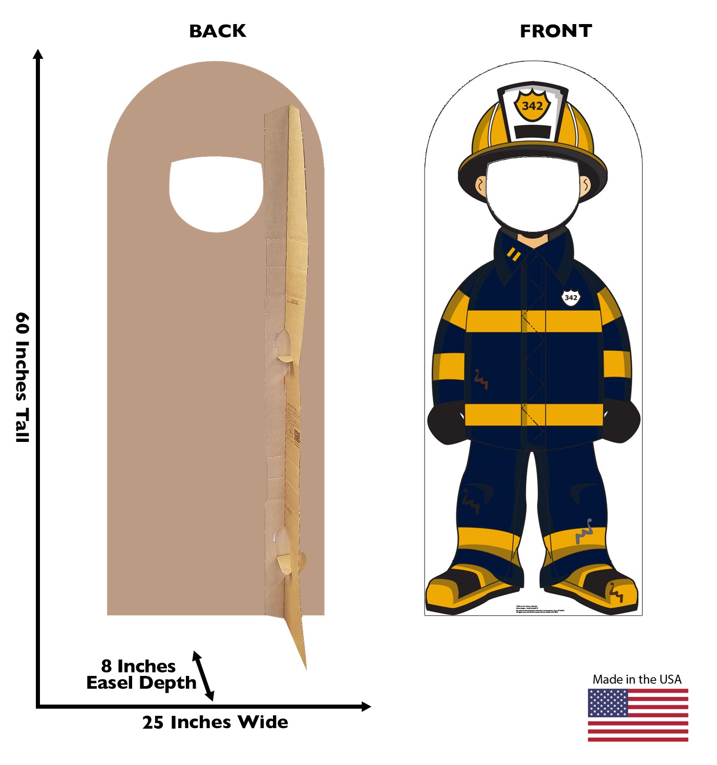 Life-size Cartoon Fireman Stand-in Cardboard Standup - All Cutouts