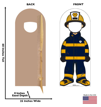 Life-size Cartoon Fireman Stand-in Cardboard Standup - All Cutouts
