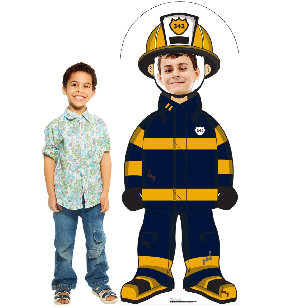Life-size Cartoon Fireman Stand-in Cardboard Standup - All Cutouts