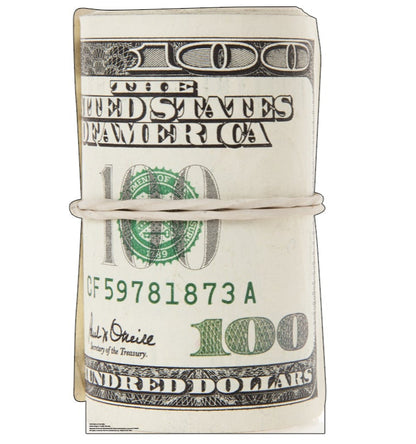 Life-size Roll of 100 Dollar Bills Cardboard Standup - All Cutouts