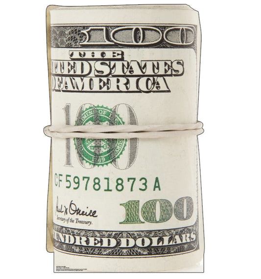 Life-size Roll of 100 Dollar Bills Cardboard Standup - All Cutouts