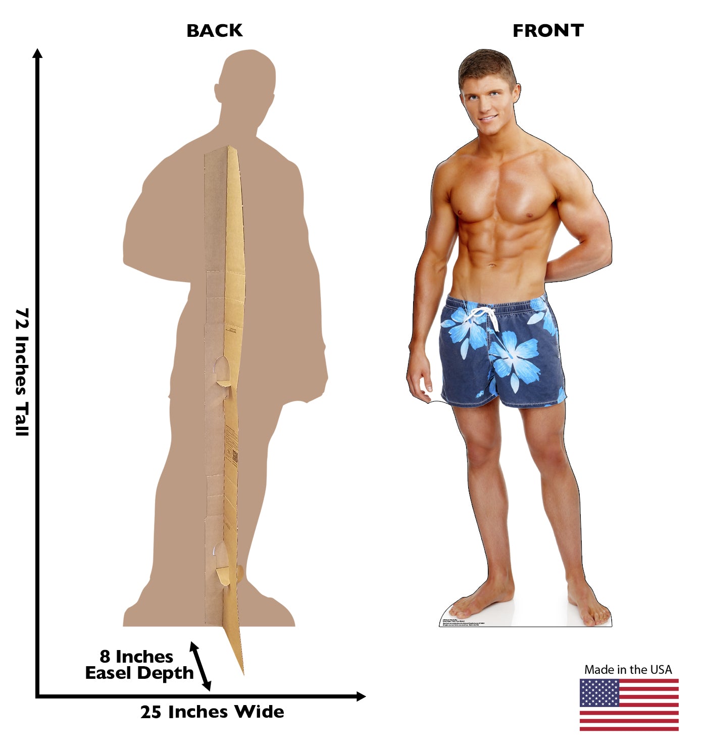 Life-size Beach Muscle Man Cardboard Cutout - All Cutouts
