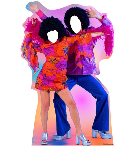 Life-size 70s Disco Dance Couple Stand-in Cardboard Cutout - All Cutouts