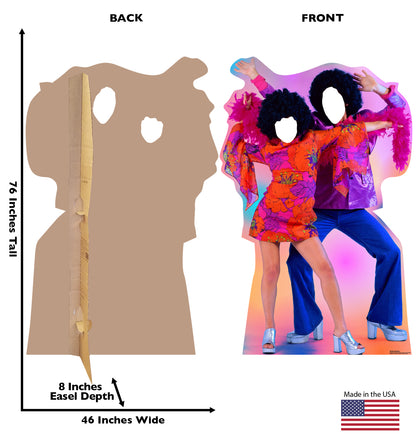 Life-size 70s Disco Dance Couple Stand-in Cardboard Cutout - All Cutouts