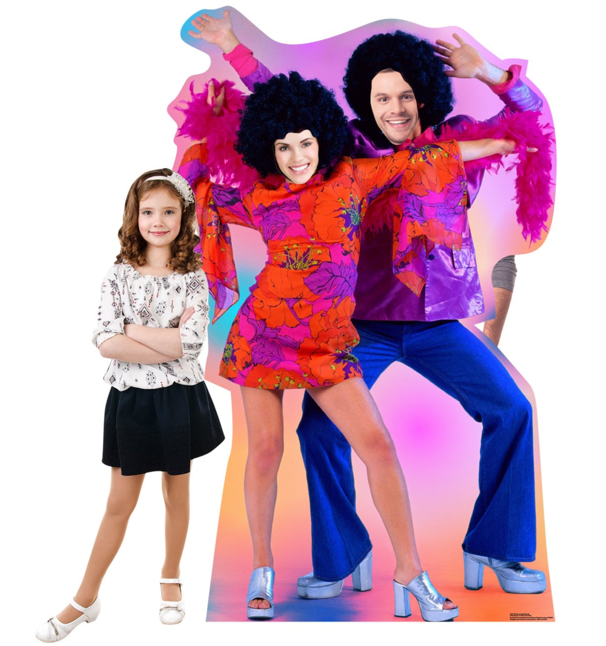 Life-size 70s Disco Dance Couple Stand-in Cardboard Cutout - All Cutouts
