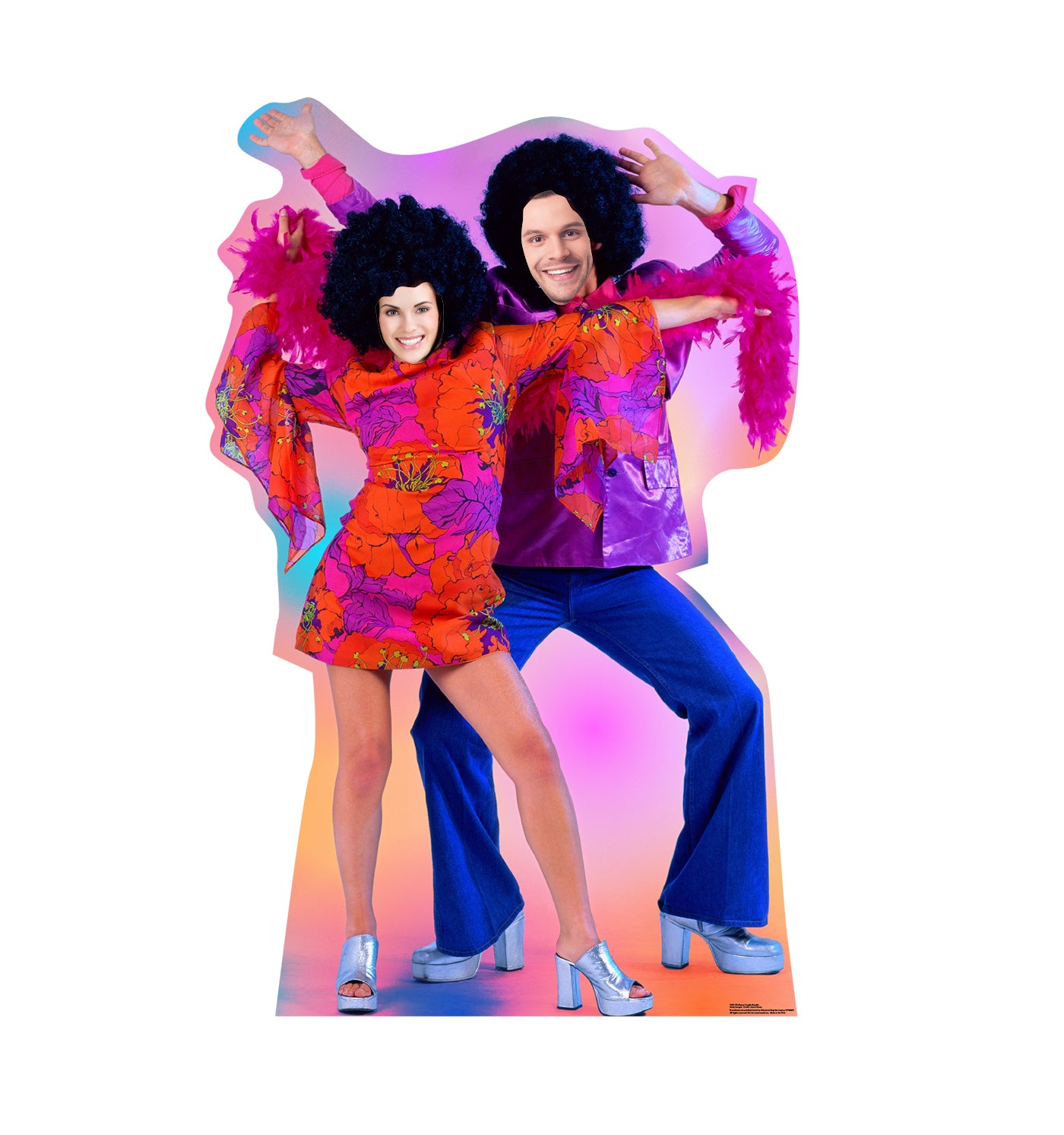 Life-size 70s Disco Dance Couple Stand-in Cardboard Cutout - All Cutouts