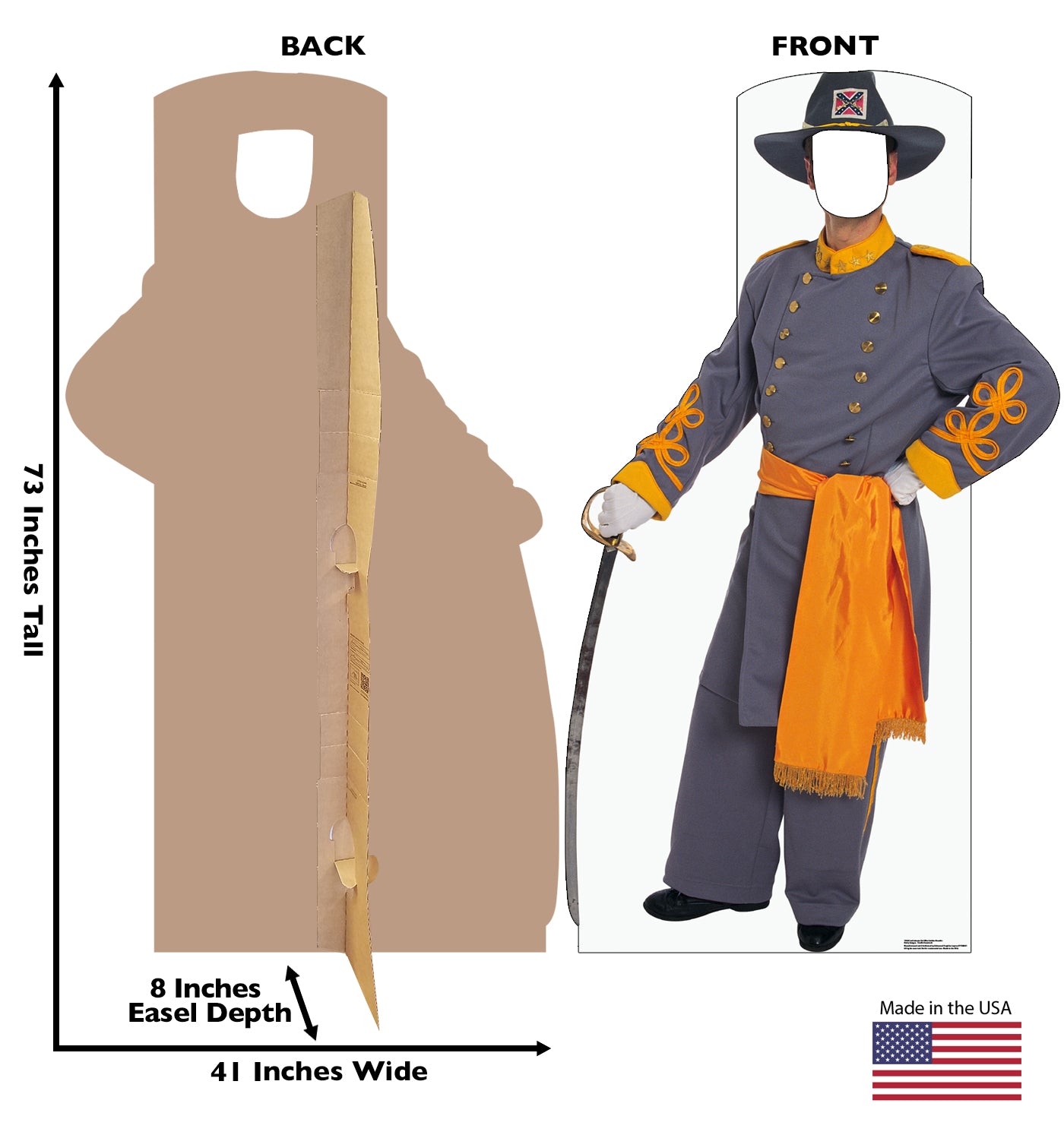 Life-size Confederate Civil War Soldier Stand-in Cardboard Standup - All Cutouts
