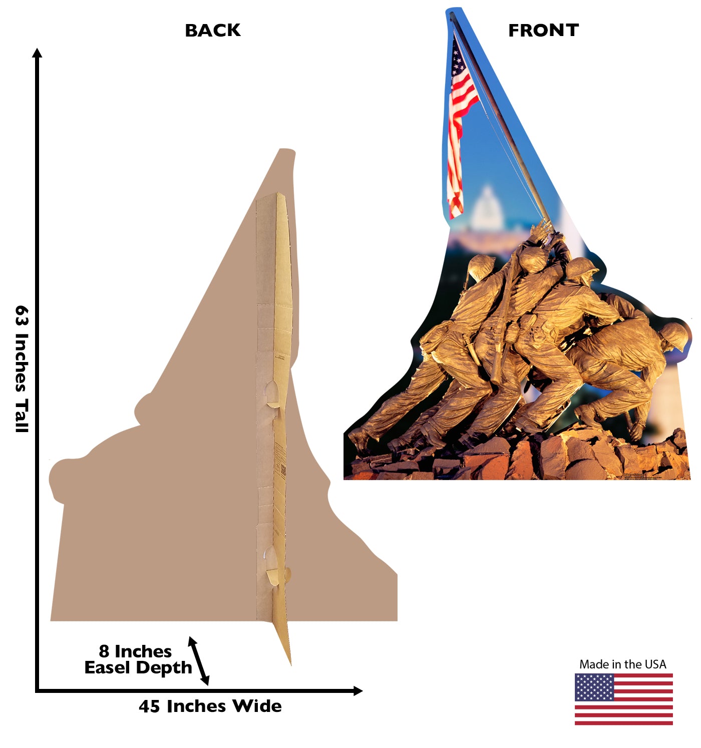Life-size Marine Corps War Memorial Cardboard Standup - All Cutouts