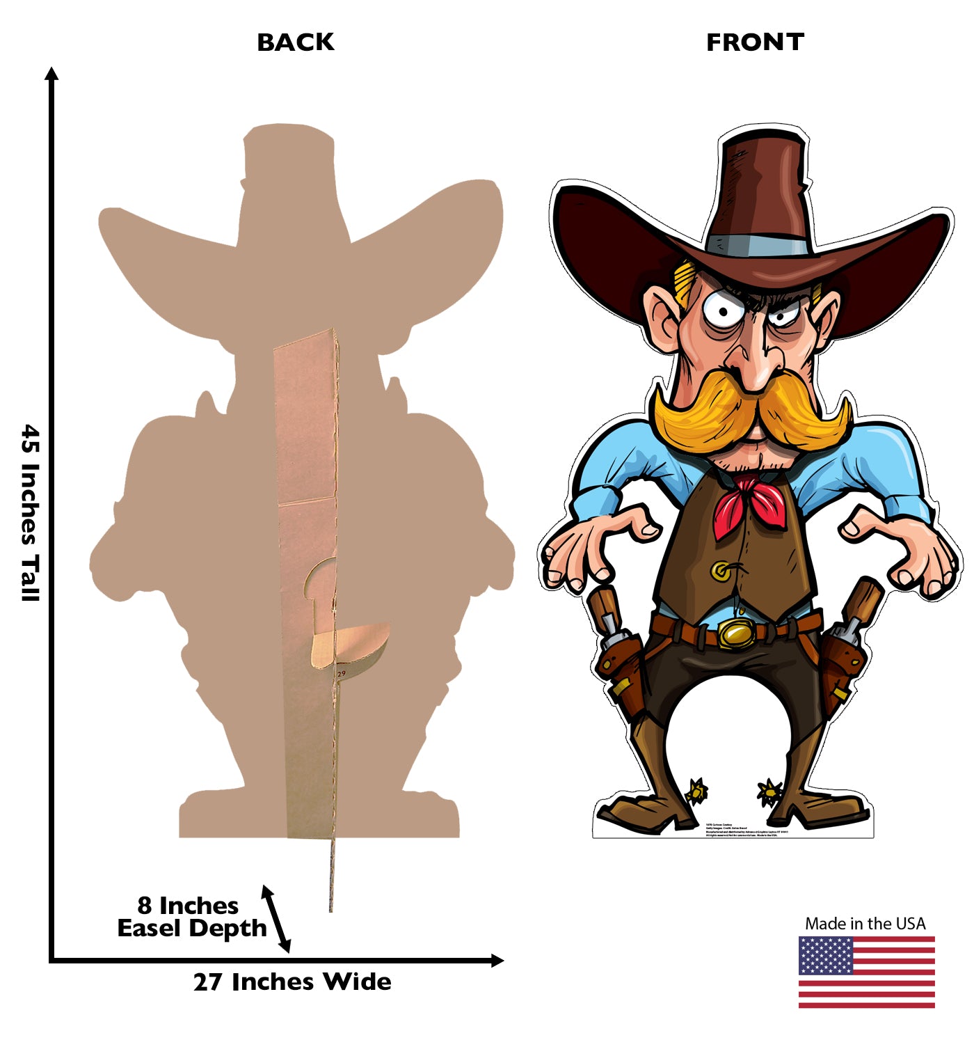 Life-size Cartoon Cowboy Cardboard Standup - All Cutouts