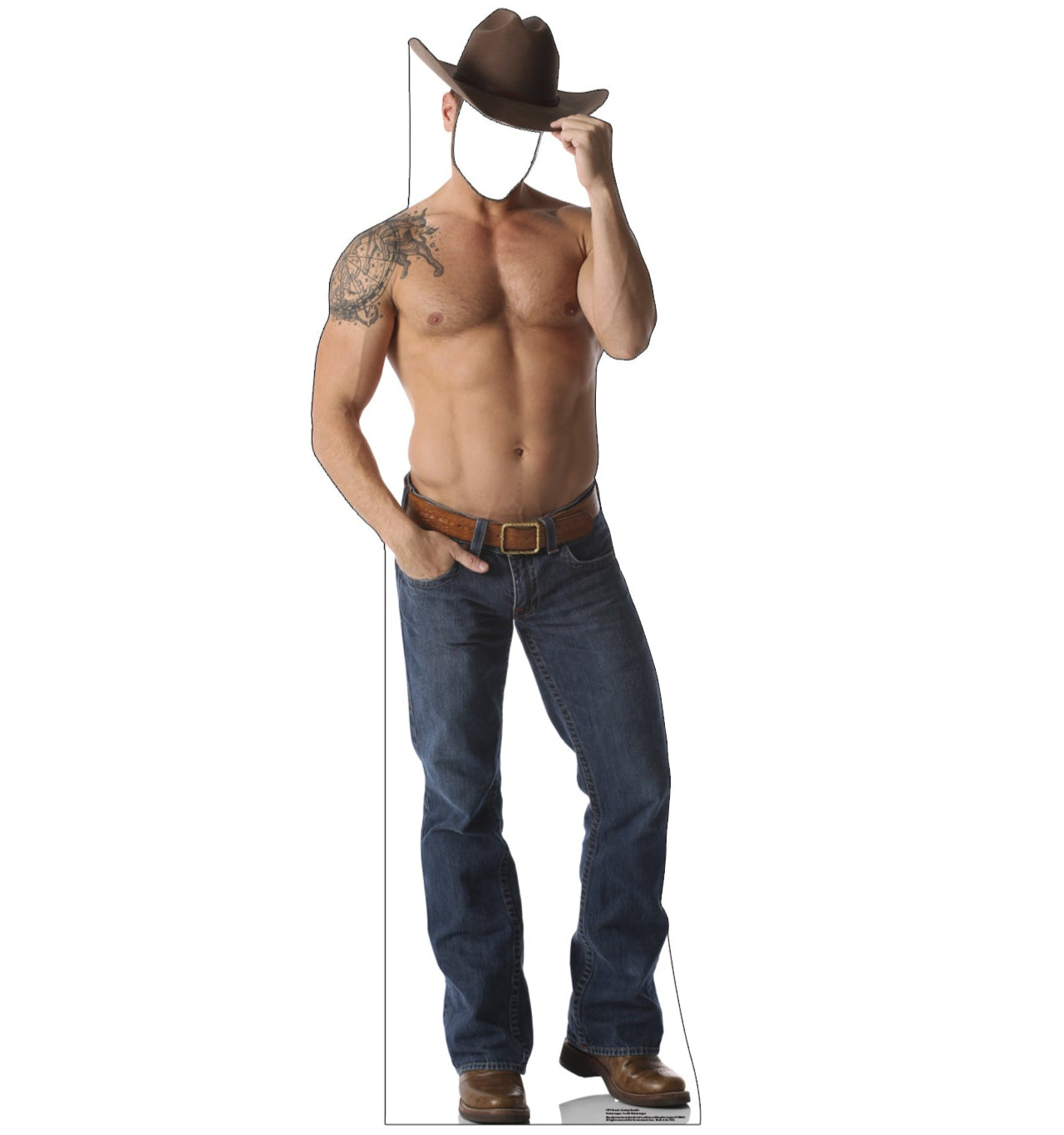 Life-size Shirtless Cowboy Stand-in Cardboard Cutout - All Cutouts