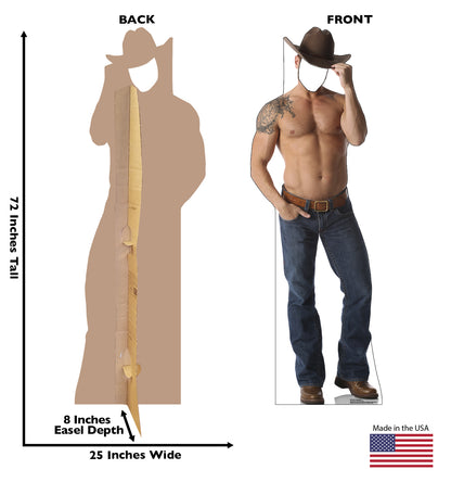 Life-size Shirtless Cowboy Stand-in Cardboard Cutout - All Cutouts