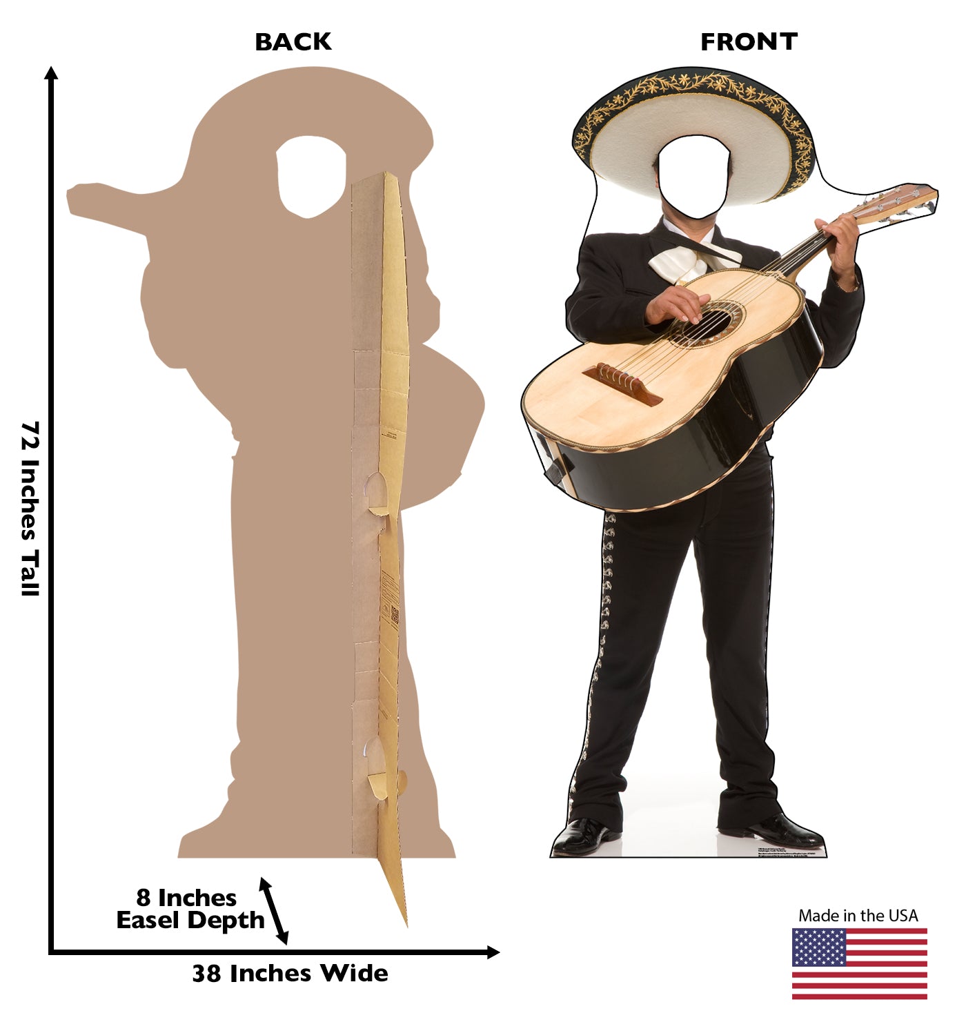 Life-size Mariachi Guitar Stand-in Cardboard Cutout - All Cutouts