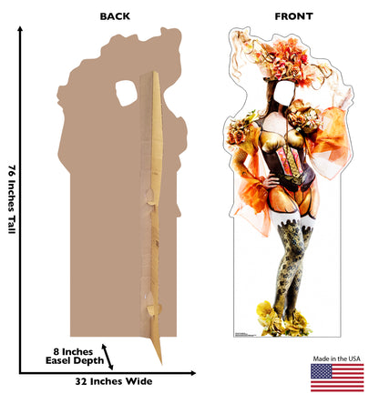 Life-size Mardi Gras Showgirl Stand-in Cardboard Standup - All Cutouts