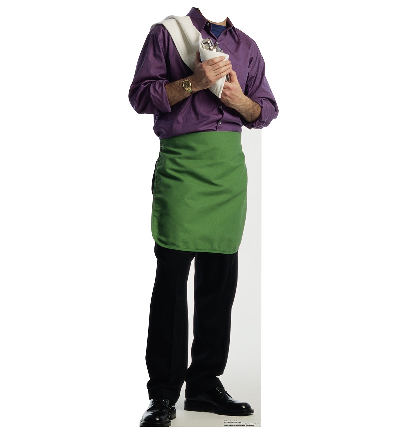 Life-size Green Apron Bartender Stand-in Cardboard Standup - All Cutouts