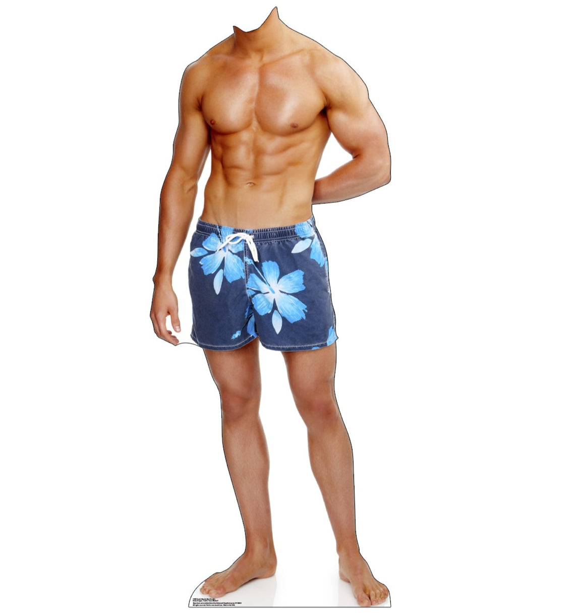 Life-size Beach Muscle Man Cardboard Stand-in - All Cutouts