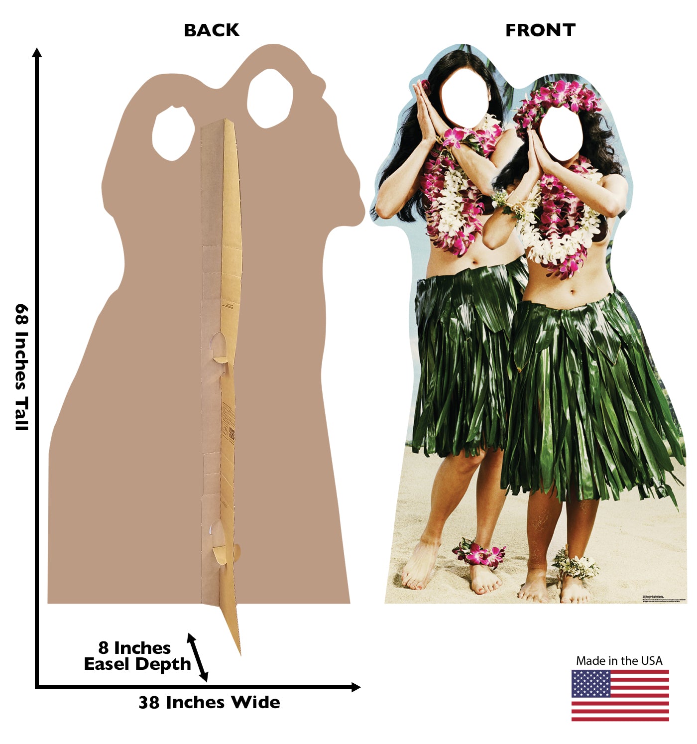 Life-size Hawaiian Leis Dancers Cardboard Cutouts - All Cutouts