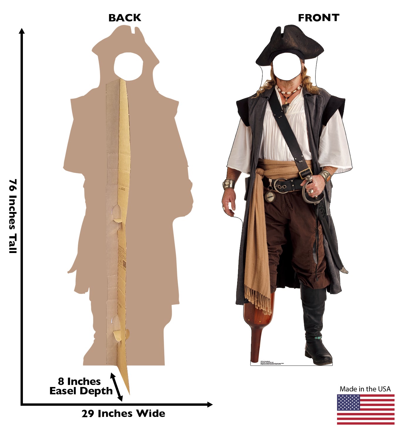 Life-size Pirate Peg Leg Stand-in Cardboard Cutout - All Cutouts
