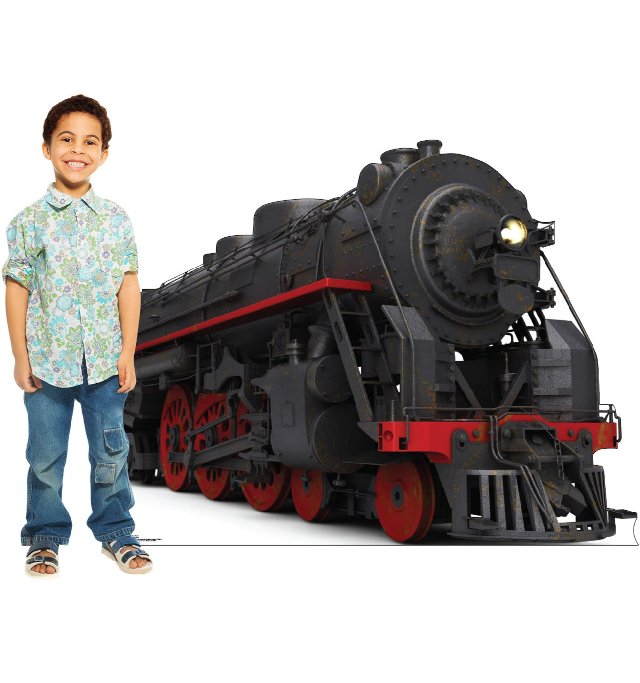 Black and Red Steam Train Cardboard Cutout - All Cutouts
