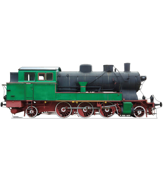 Green and Red Steam Locomotive Cardboard Cutout - All Cutouts