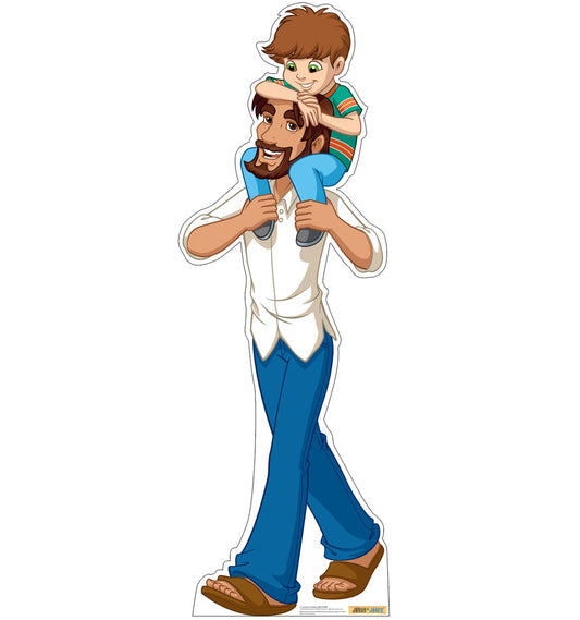 Life-size Jesus in Jeans with Child Cardboard Cutout - All Cutouts