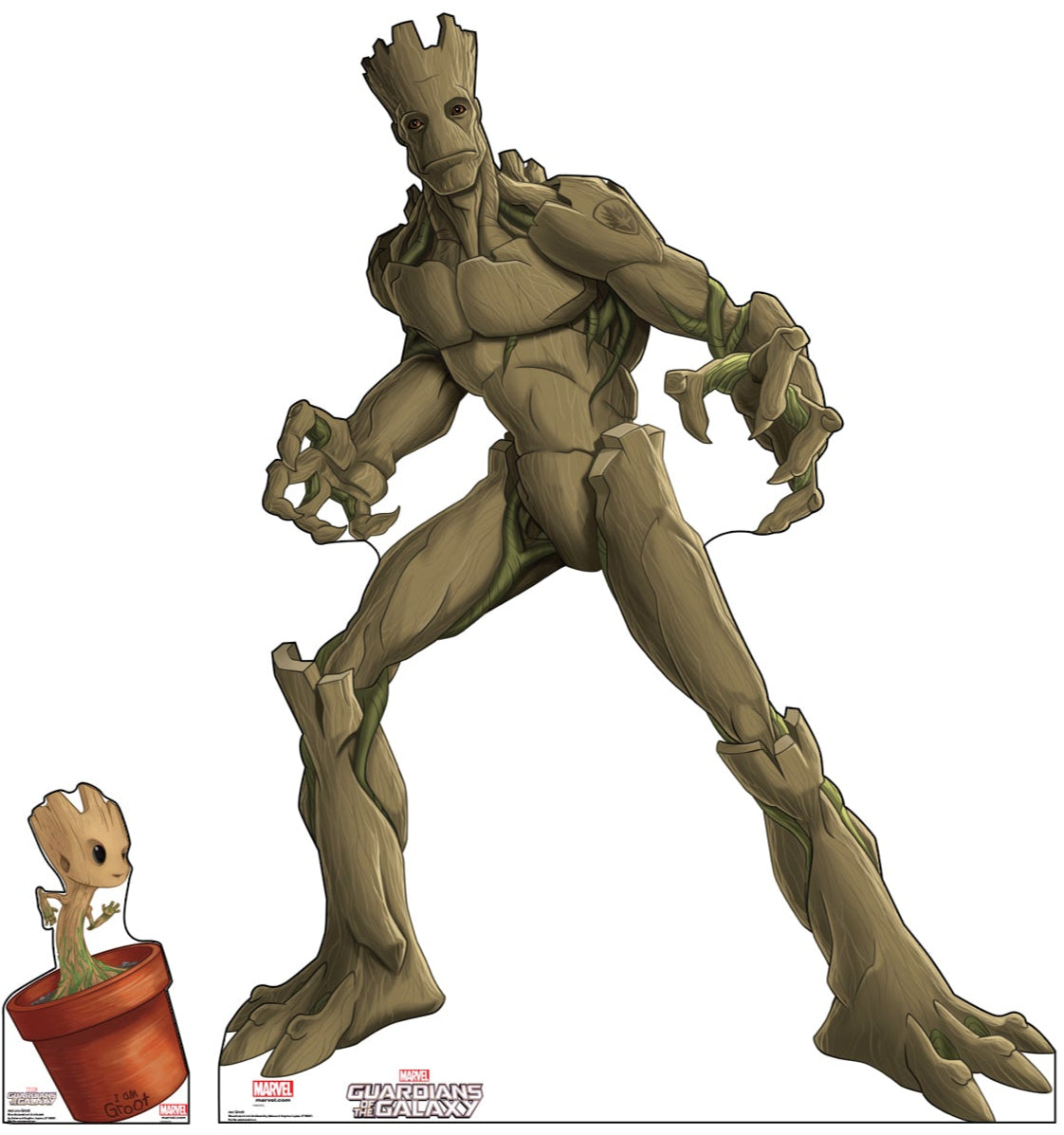 Life-size Groot and Little Groot Animated Guardians of the Galaxy Cardboard Standup - All Cutouts