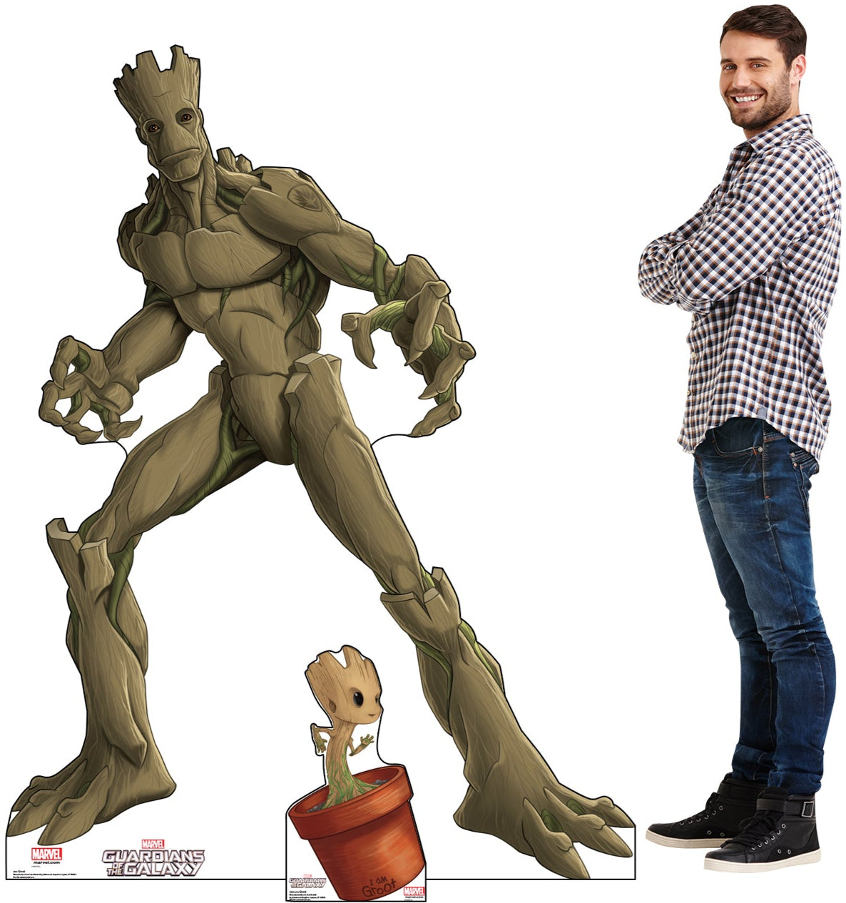 Life-size Groot and Little Groot Animated Guardians of the Galaxy Cardboard Standup - All Cutouts