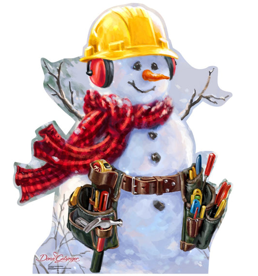 Life-size Snowman Construction Worker Dona Gelsinger Cardboard Cutout - All Cutouts