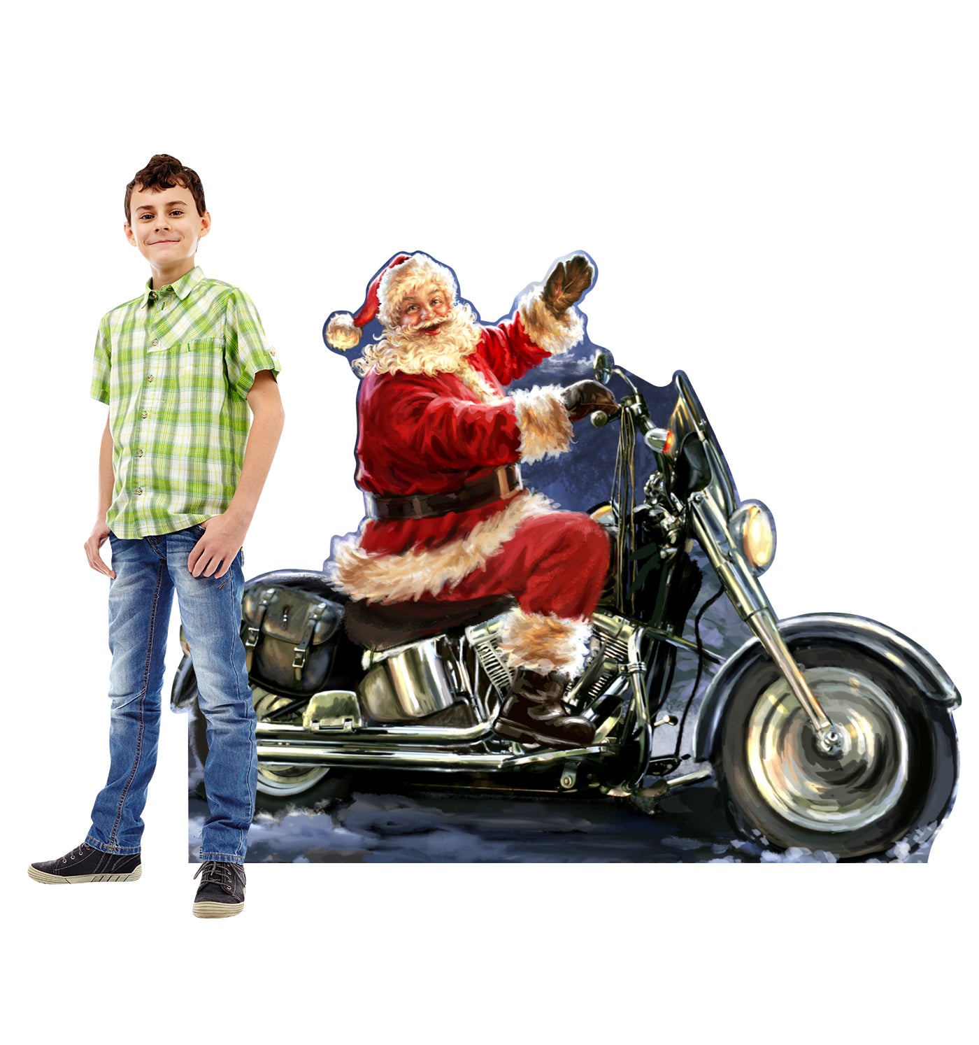 Life-size Santa Motorcycle Dona Gelsinger Cardboard Cutout - All Cutouts