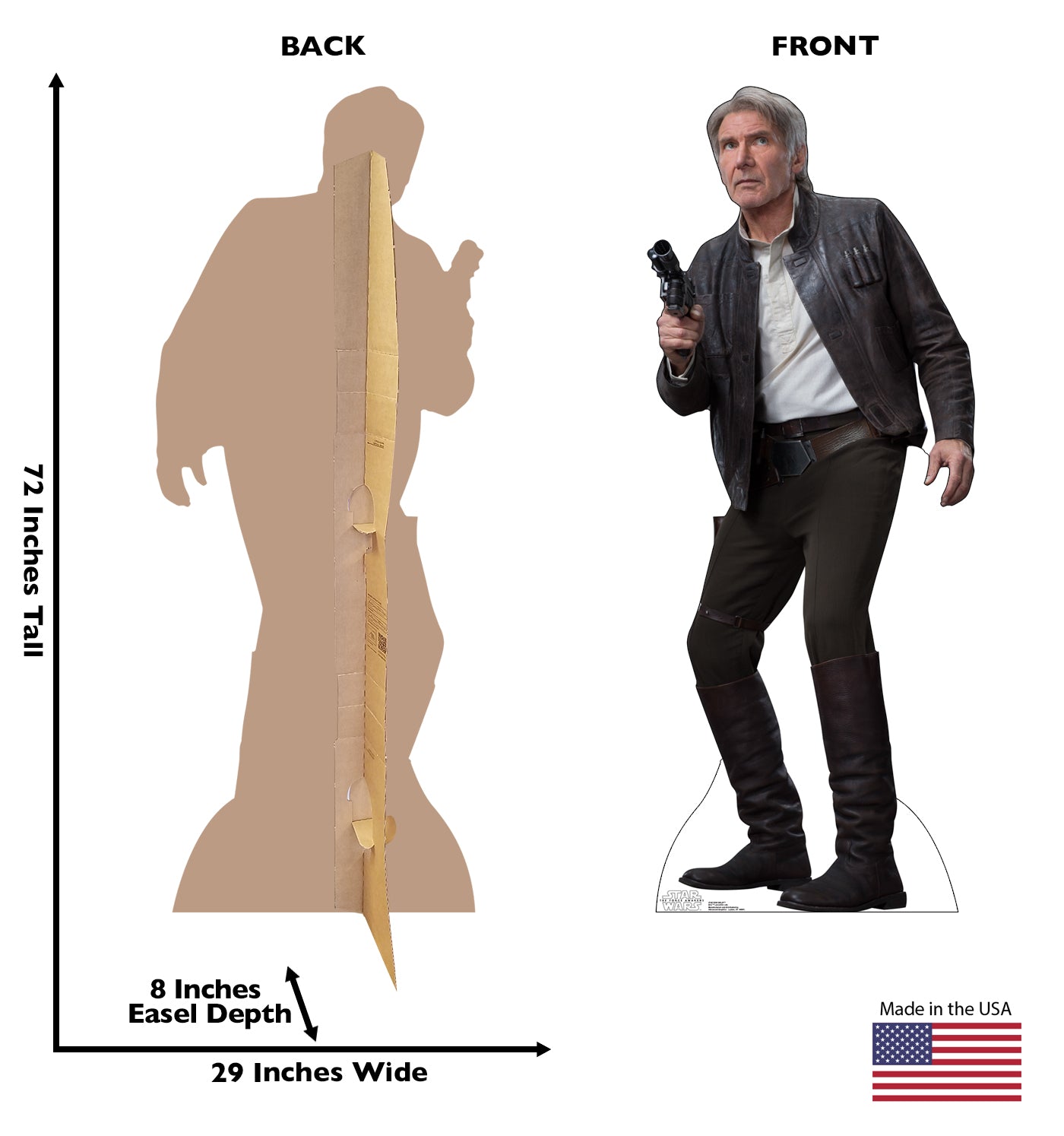 Life-size Han Solo The Force Awakens Cardboard Cutout - All Cutouts