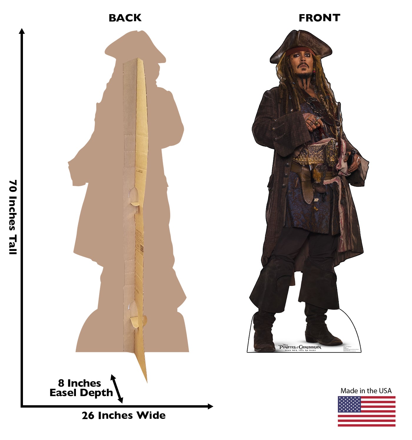 Life-size Jack Sparrow POTC 5 Cardboard Cutout - All Cutouts